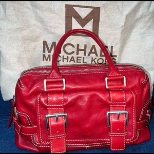 ❤️MICHAEL KORS RED LEATHER SATCHEL❤️